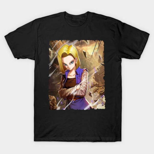 ANDROID 18 MERCH VTG T-Shirt by funnymushroomz